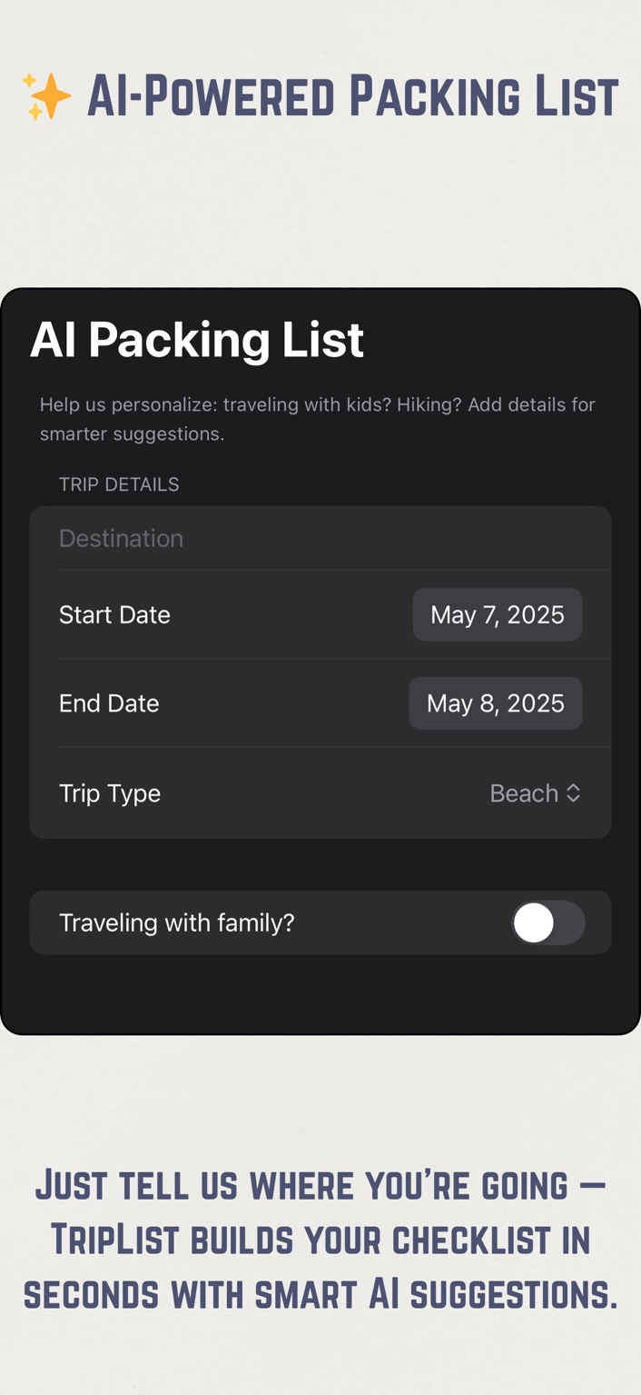 TripList Screenshot 1